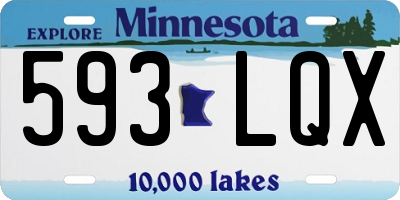 MN license plate 593LQX