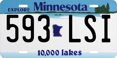 MN license plate 593LSI