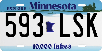 MN license plate 593LSK