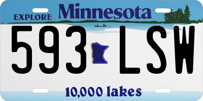 MN license plate 593LSW