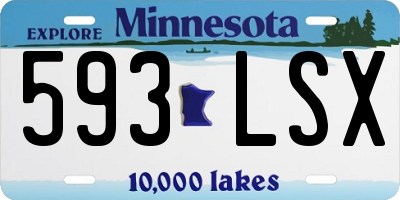 MN license plate 593LSX