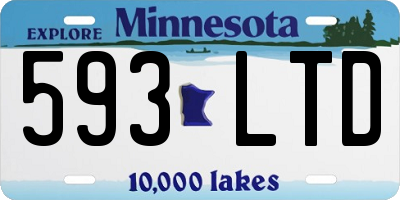 MN license plate 593LTD