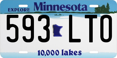 MN license plate 593LTO