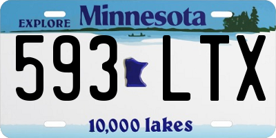 MN license plate 593LTX