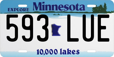 MN license plate 593LUE