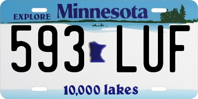 MN license plate 593LUF