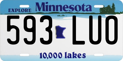 MN license plate 593LUO
