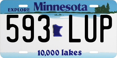 MN license plate 593LUP