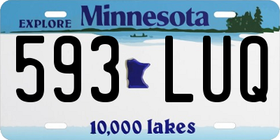 MN license plate 593LUQ