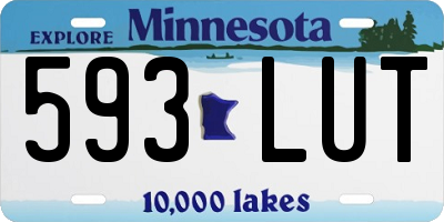 MN license plate 593LUT