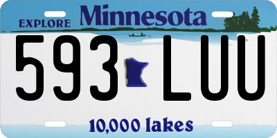 MN license plate 593LUU