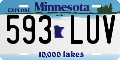MN license plate 593LUV