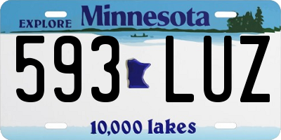 MN license plate 593LUZ