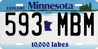 MN license plate 593MBM