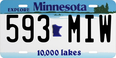 MN license plate 593MIW