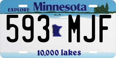 MN license plate 593MJF