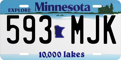 MN license plate 593MJK