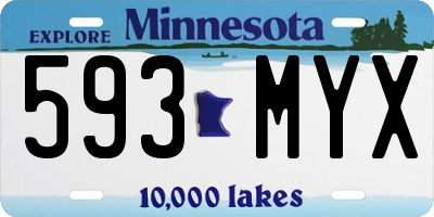MN license plate 593MYX