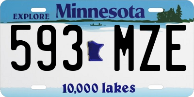 MN license plate 593MZE