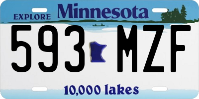 MN license plate 593MZF
