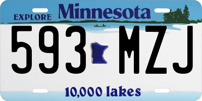 MN license plate 593MZJ
