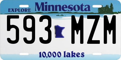 MN license plate 593MZM