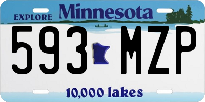 MN license plate 593MZP