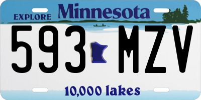 MN license plate 593MZV