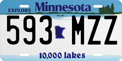 MN license plate 593MZZ