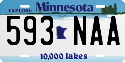 MN license plate 593NAA