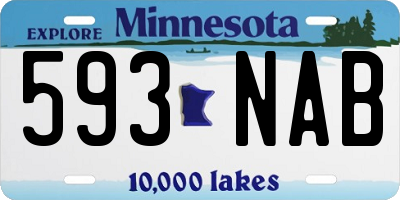 MN license plate 593NAB