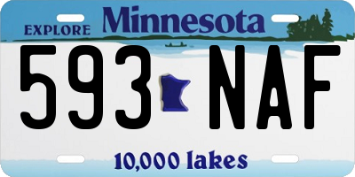 MN license plate 593NAF