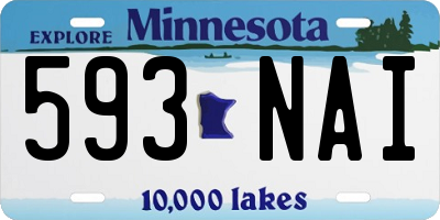 MN license plate 593NAI