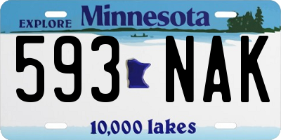 MN license plate 593NAK