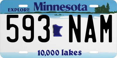 MN license plate 593NAM