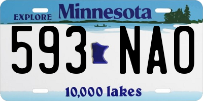 MN license plate 593NAO