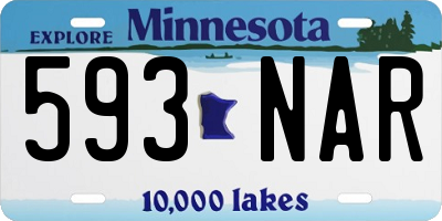 MN license plate 593NAR