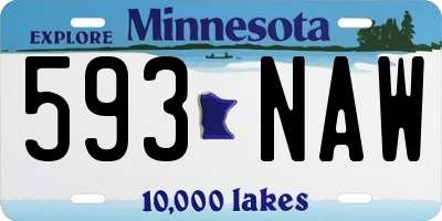 MN license plate 593NAW