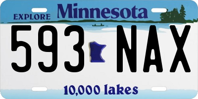 MN license plate 593NAX
