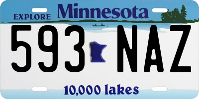 MN license plate 593NAZ