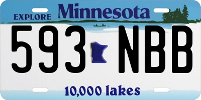MN license plate 593NBB