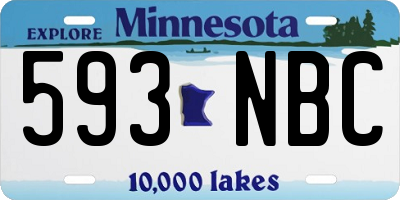 MN license plate 593NBC