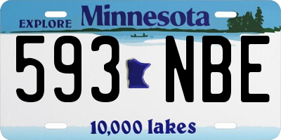 MN license plate 593NBE