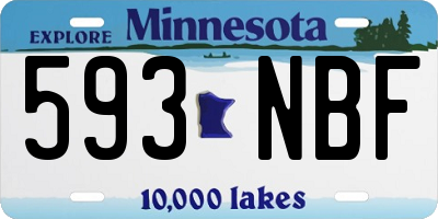 MN license plate 593NBF