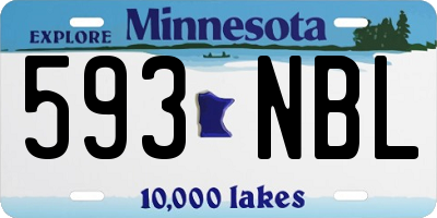 MN license plate 593NBL