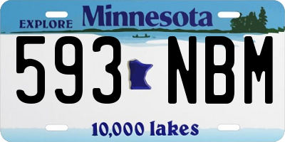 MN license plate 593NBM