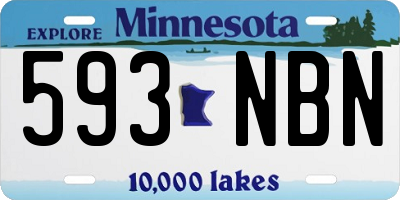 MN license plate 593NBN