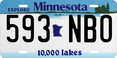 MN license plate 593NBO