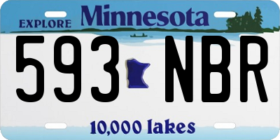 MN license plate 593NBR