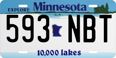 MN license plate 593NBT